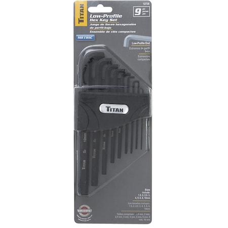 Stein World Titan 9-Piece Metric Low Profile Hex Key Set 12738